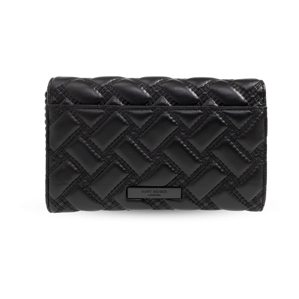 Kurt Geiger Gewatteerde portemonnee met ketting 'Kensington' Black Dames