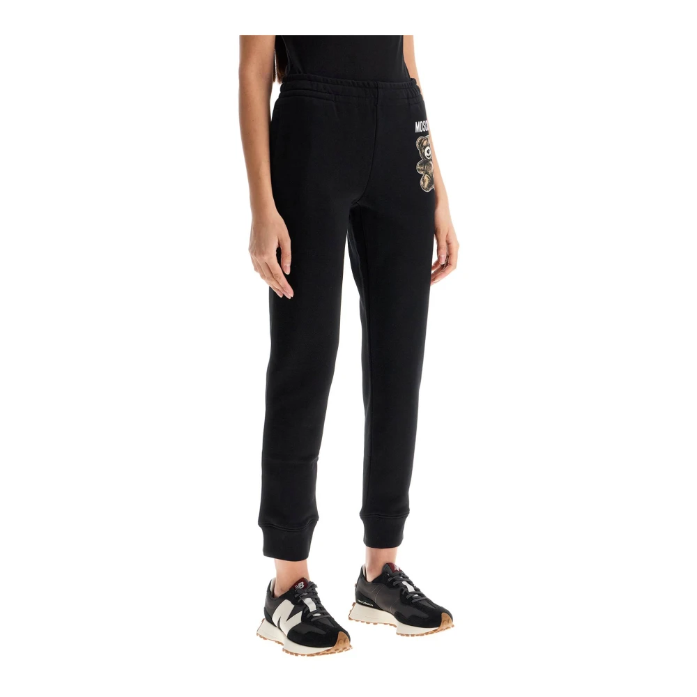Moschino Teddy Bear Joggers met Ribbed Cuffs Black Dames