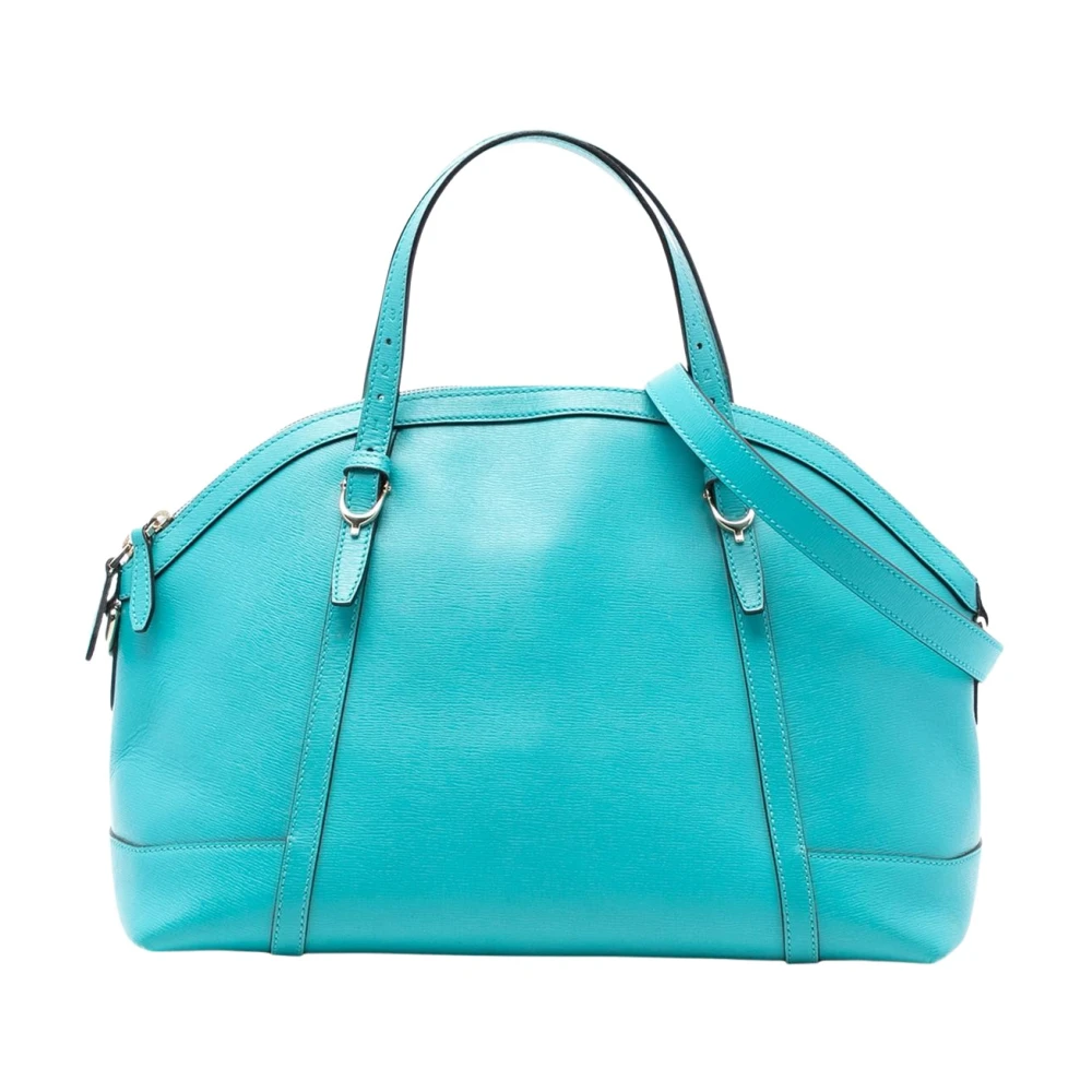 Gucci Vintage Women's Blue Pre-Owned Leather Dome Satchel