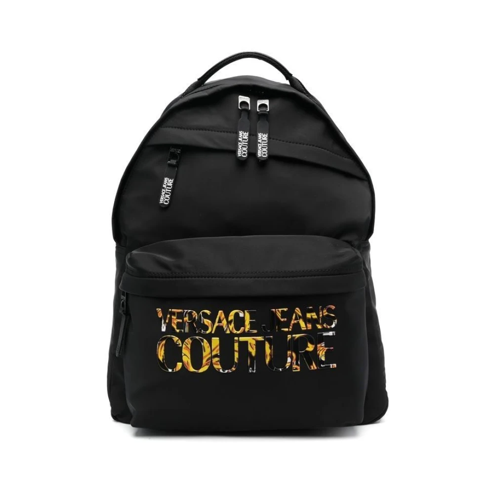 Versace Jeans Couture Men's Black Logo-Lettering Backpack
