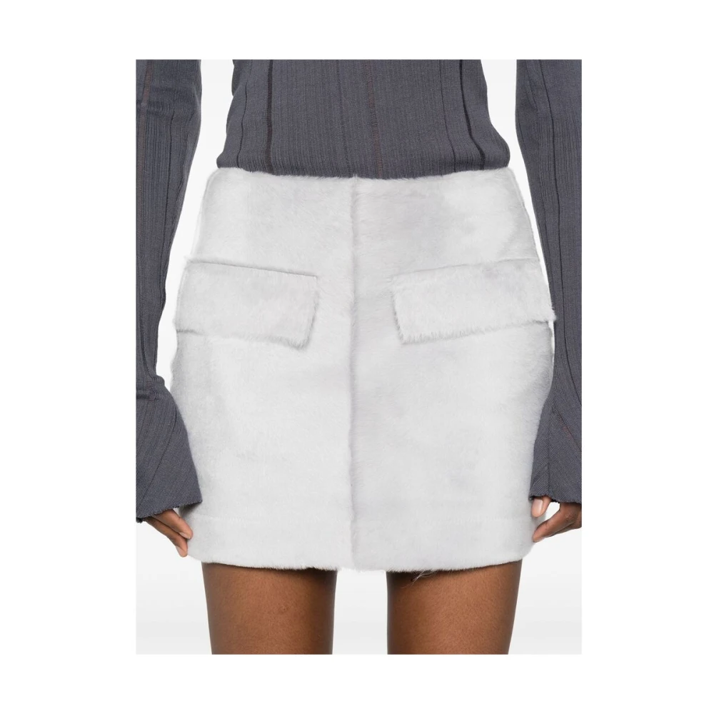 Remain Birger Christensen Lichtgrijze Shearling Rok Gray Dames