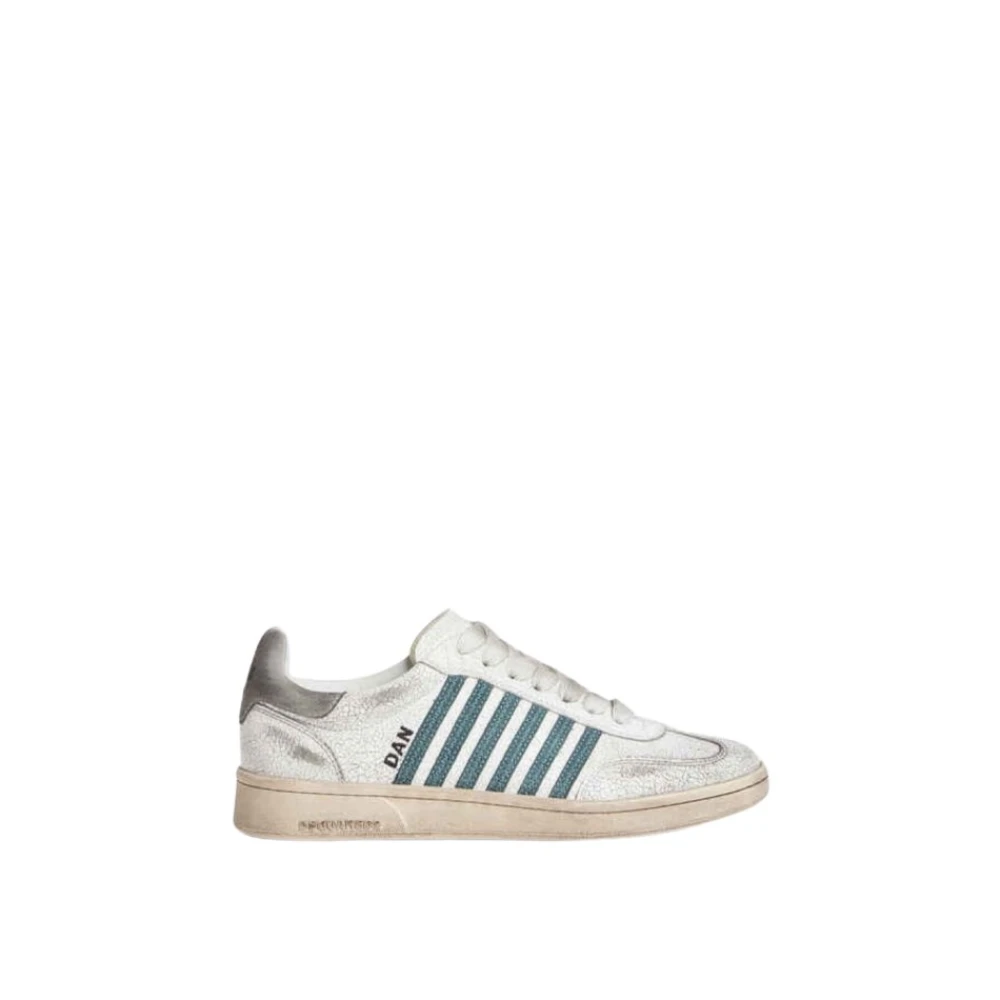 Dsquared2 Vintage Gestreepte Sneakers Heren Schoenen Wit