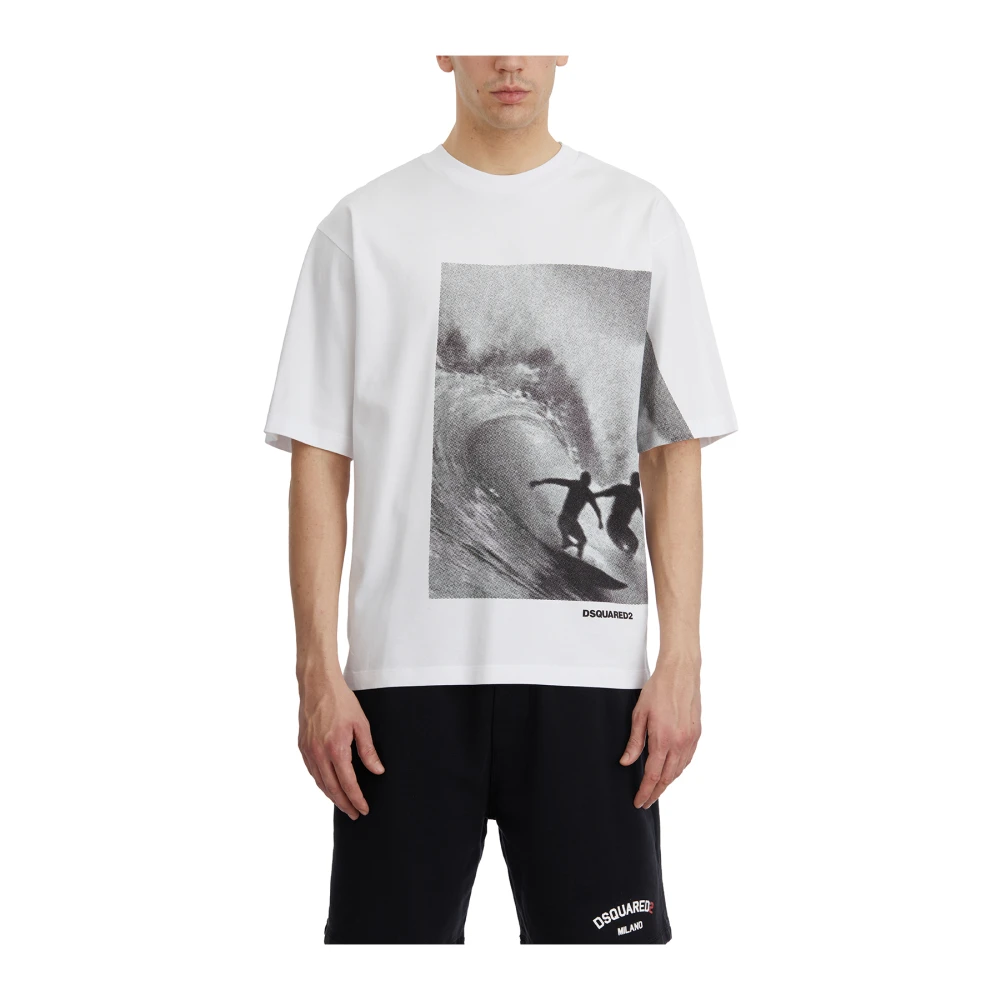 Dsquared2 Wijde Katoenen T-shirt White Heren