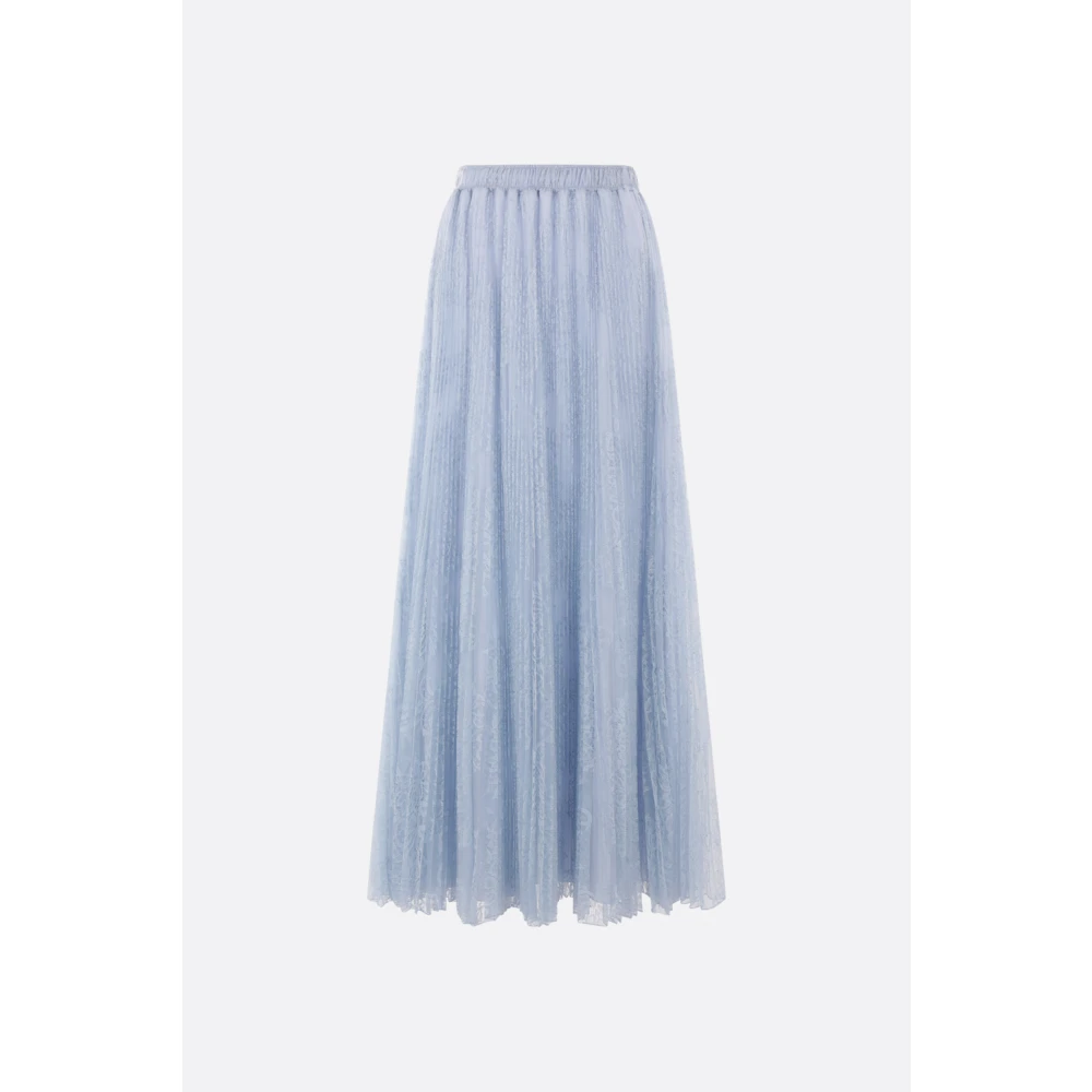 Ermanno Scervino Blauwe Kant Plooirok Blue Dames