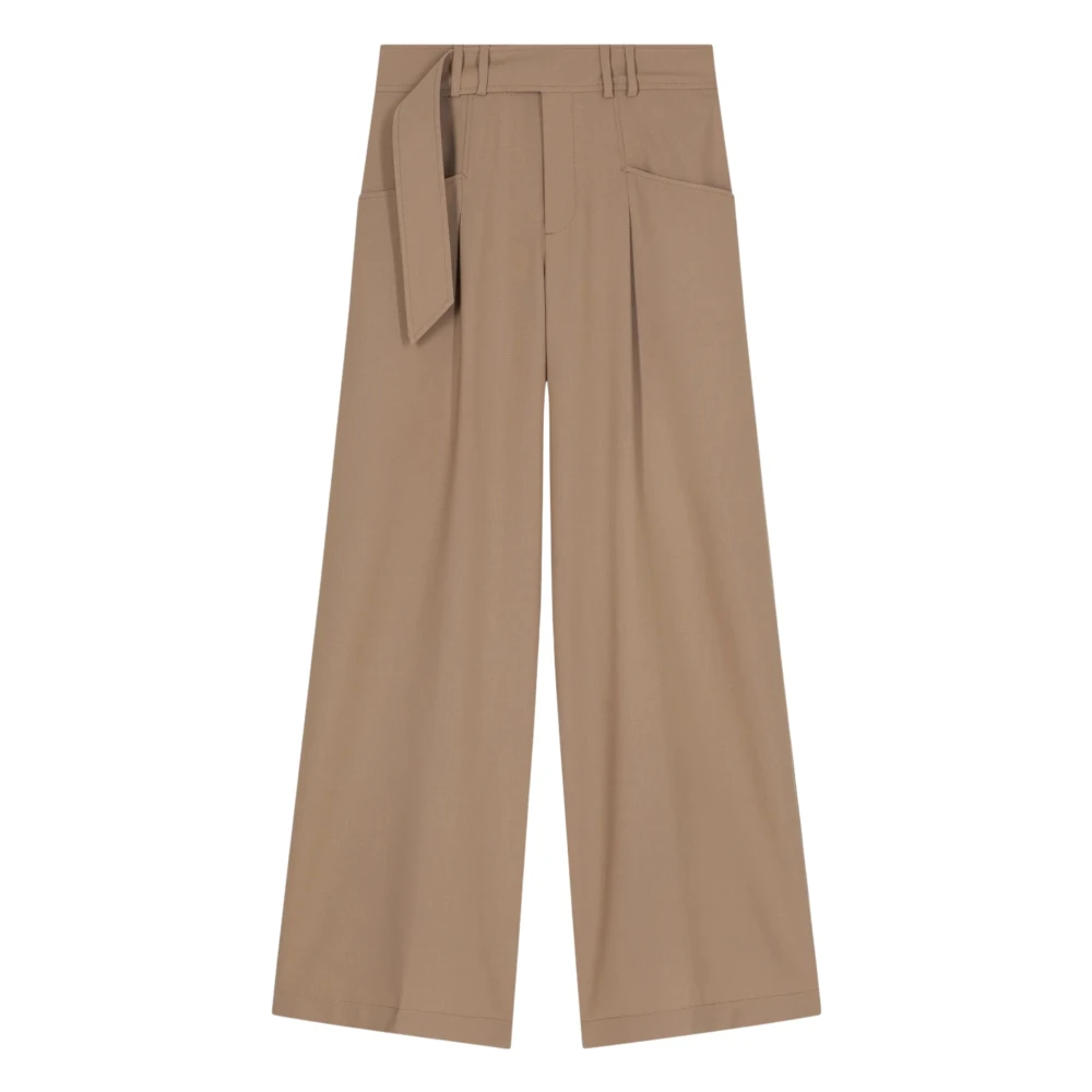 Closed Vrouw Beige Broeken Dames, W26 L32, Wol, Wes Wijde Broek