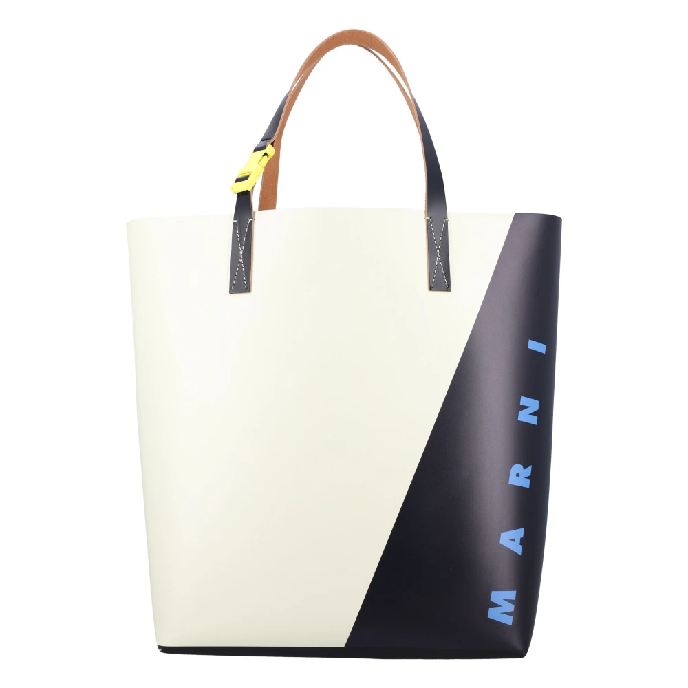 Marni Zwarte Shell Handtas Tribeca Shopper Beige Heren