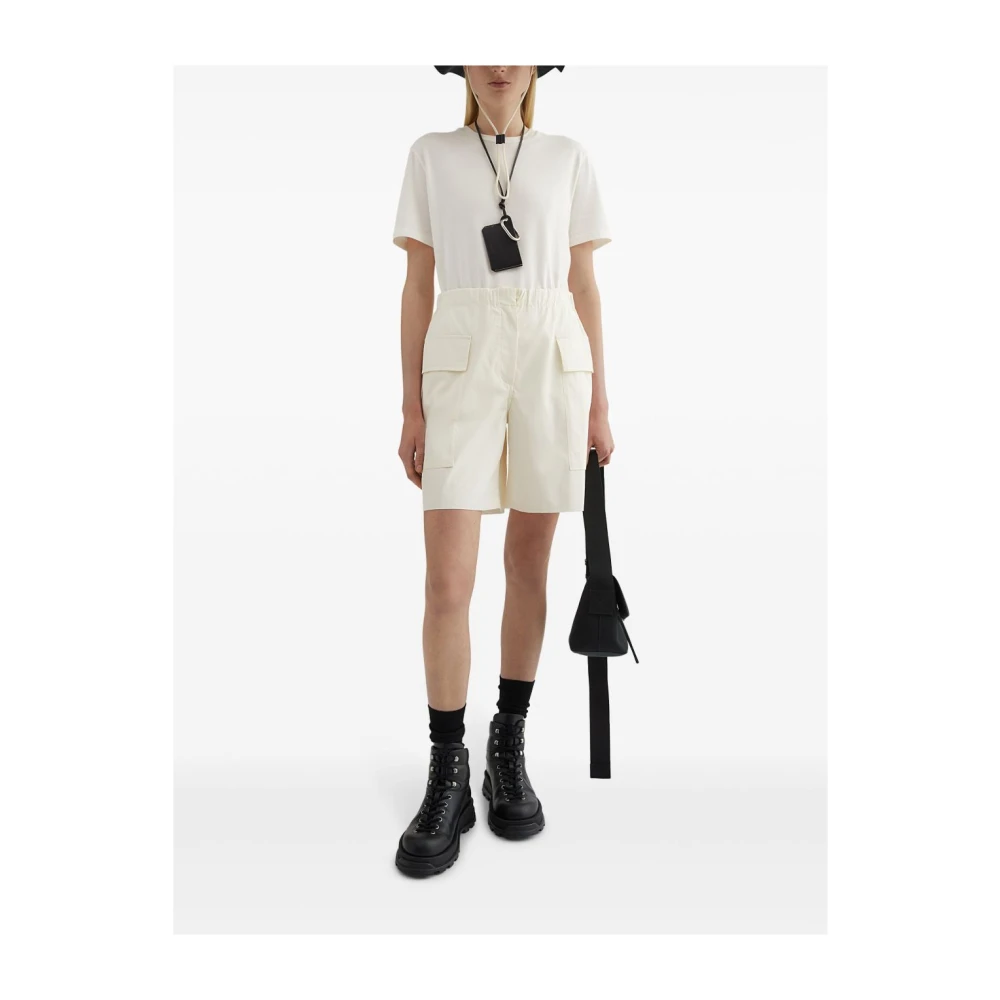Jil Sander Witte Katoenen T-shirt en Polo Beige Dames