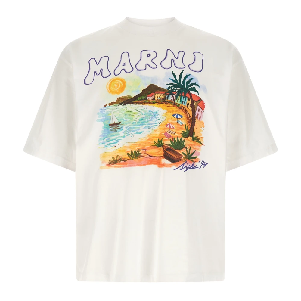 Marni Men's White Cotton Jersey T-Shirt