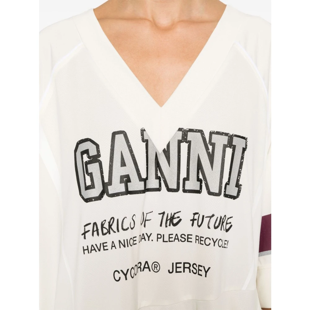 Ganni Witte Flared Future Korte Jurk White Dames