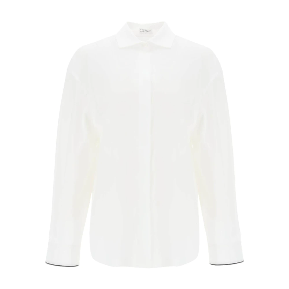 BRUNELLO CUCINELLI Klassieke Witte Button-Up Overhemd White Dames
