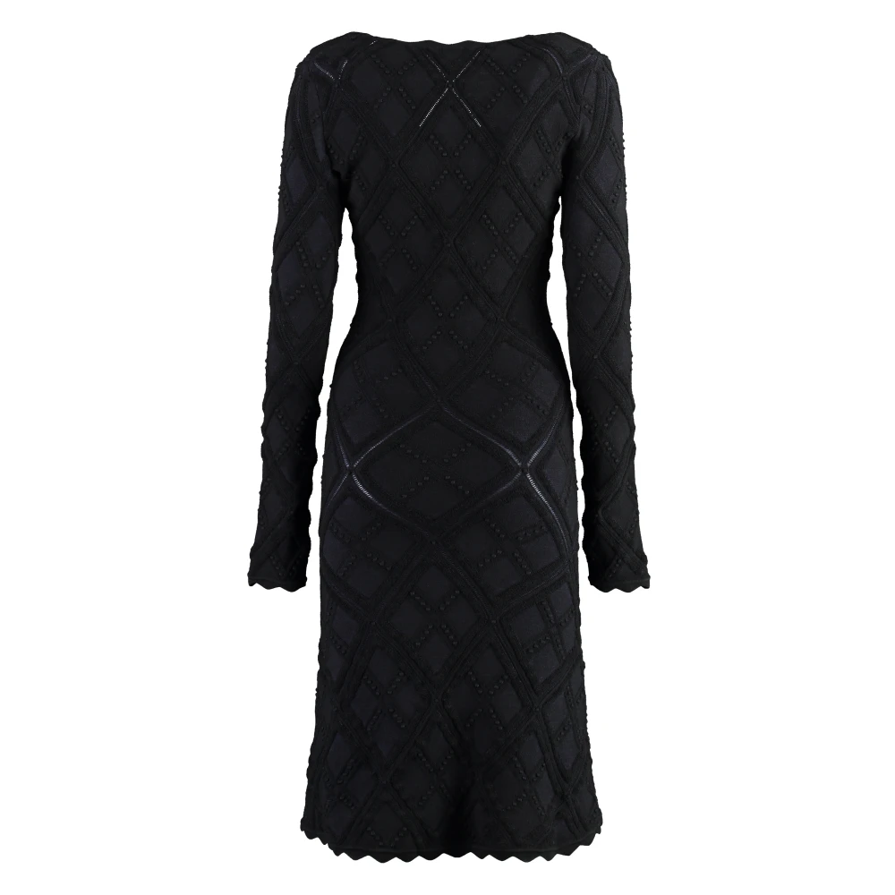 Burberry Jurk met geschulpte details en uitlopende zoom Black Dames