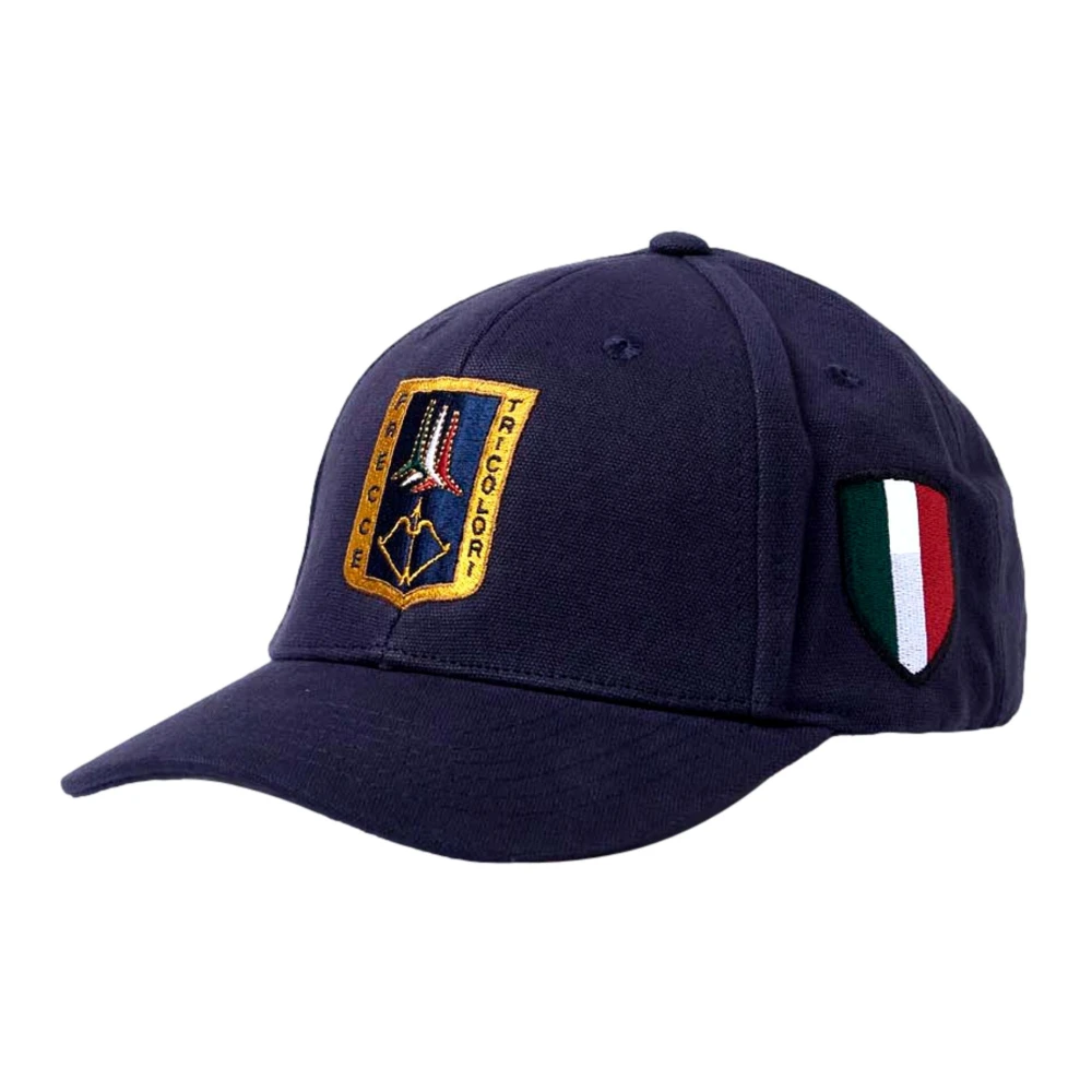 Aeronautica Militare Unisex Blu Cappello In Canvas Con Patch Frecce Tricolori