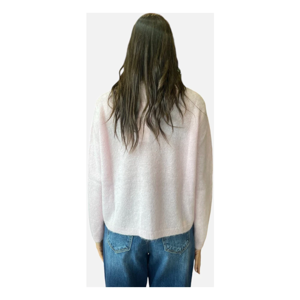 Kangra Zachte Alpaca Crewneck Sweater Roze Pink Dames