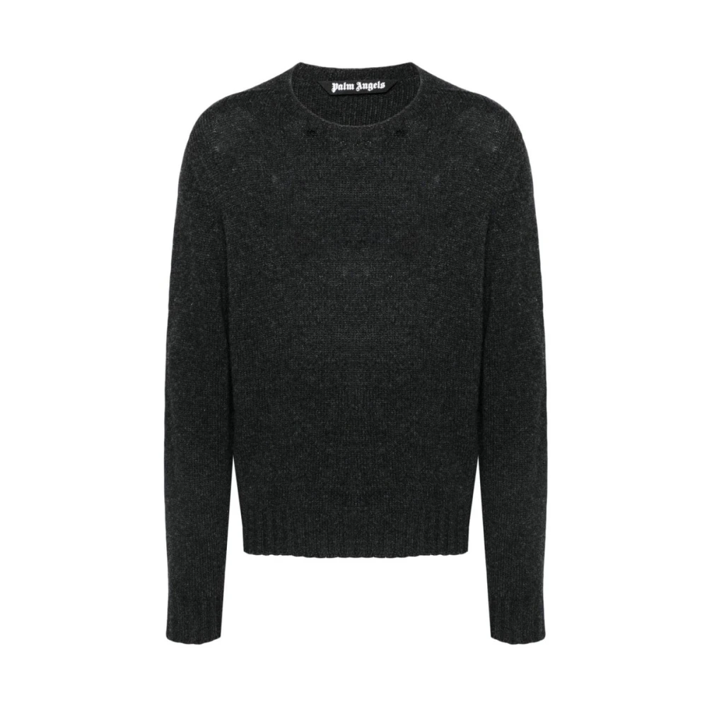 Palm Angels Donkergrijze Gebreide Trui Gray Heren