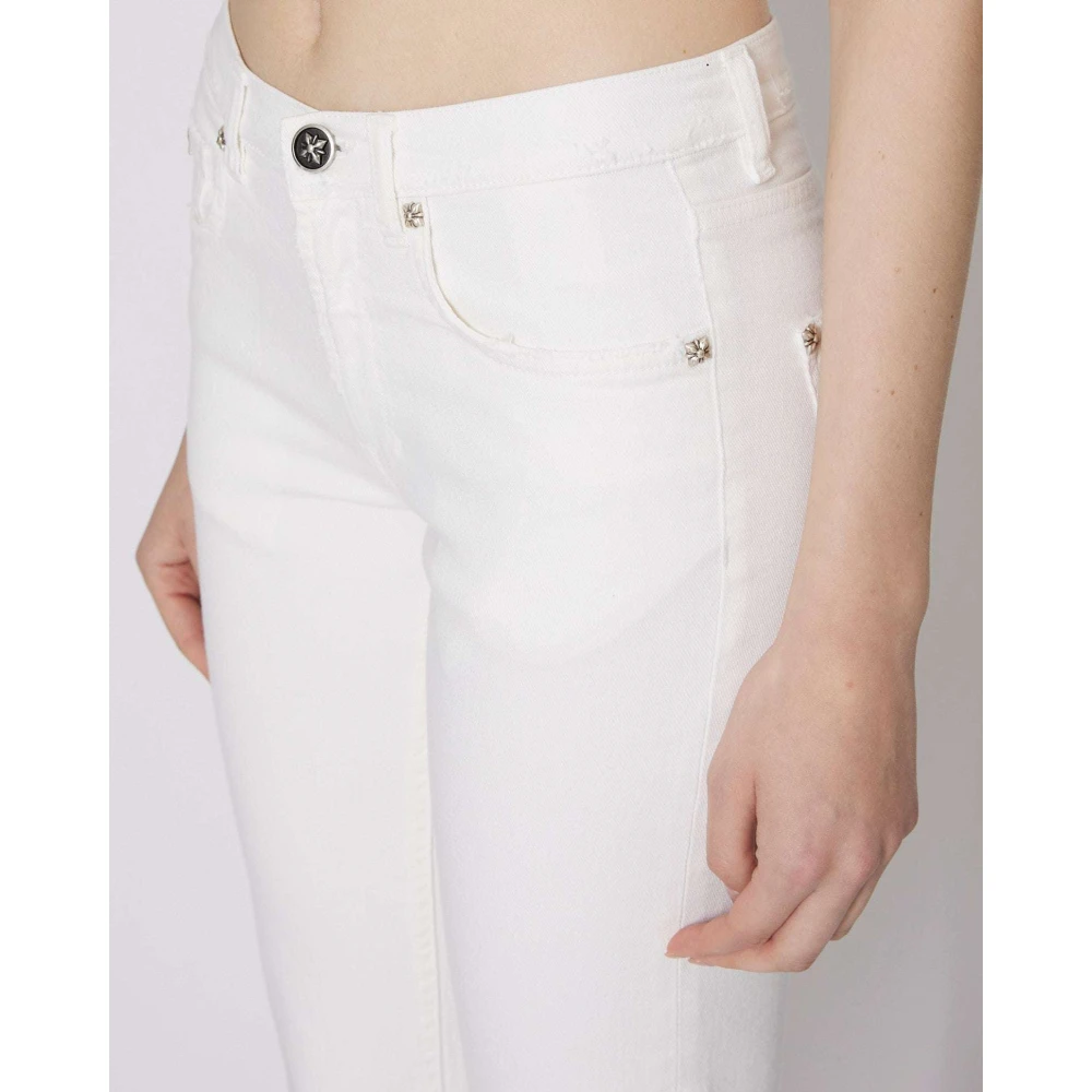 John Richmond Skinny Basic Mid-Rise Jeans White Dames