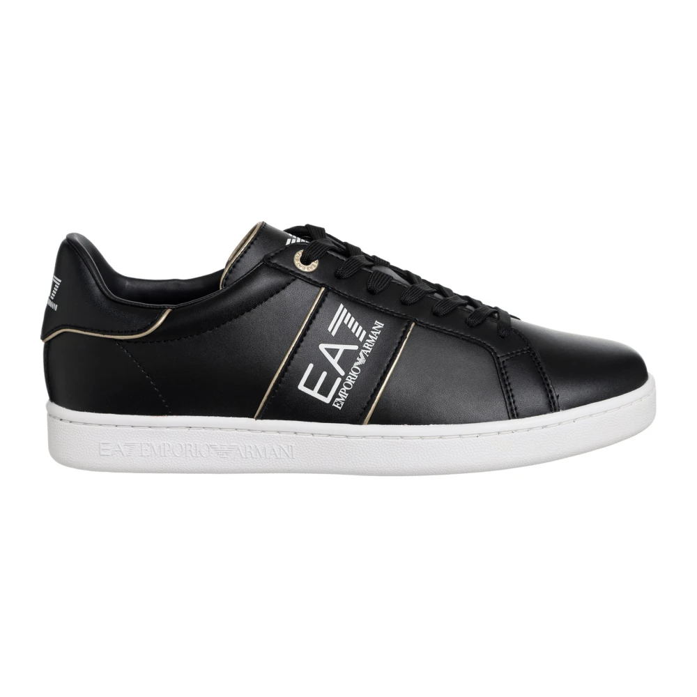 Emporio Armani Ea7 Mannelijk Zwart Effen Lace-Up Sneakers