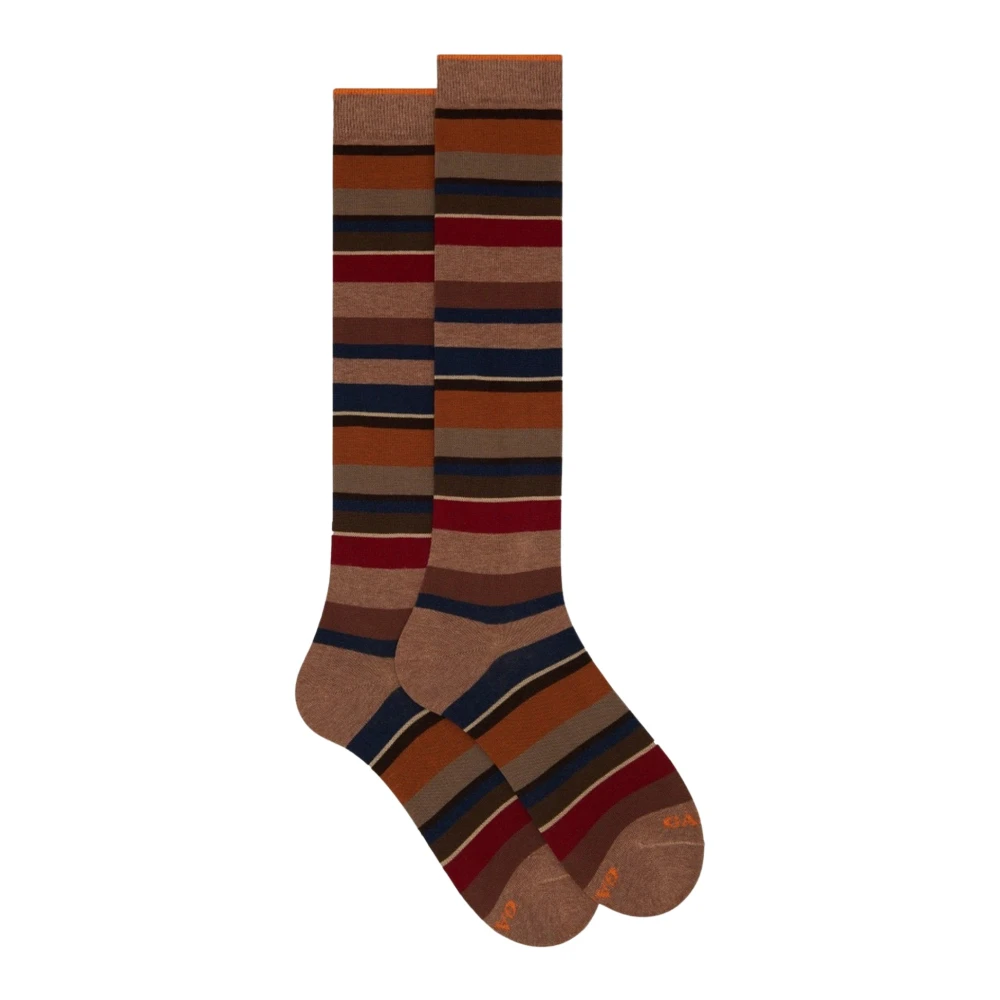 Gallo Gestreepte katoenen lange sokken voor heren Multicolor Heren