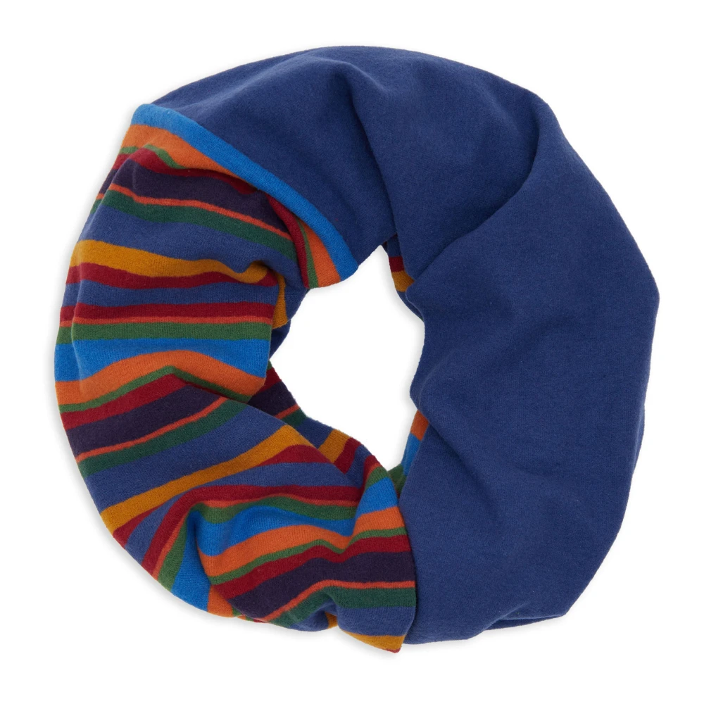 Gallo Unisex blauwe fleece nekwarmer met veelkleurige strepen Multicolor Unisex