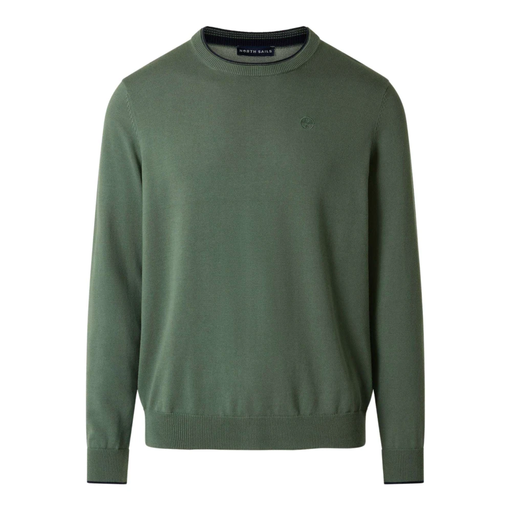 North Sails Green Round-Neck Knitwear, Male, 2XL, Crewneck Knit