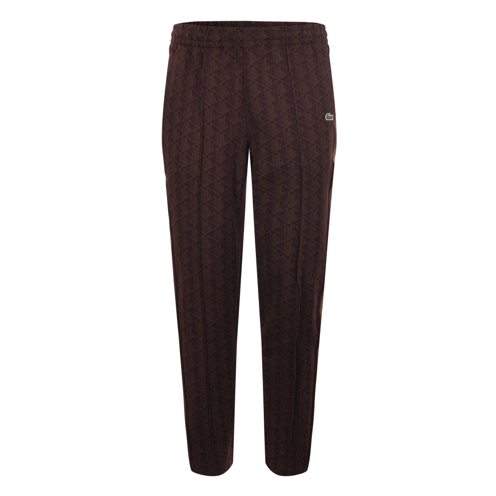 Lacoste Uomo Marrone Pantaloni Della Tuta Coordinati Con Monogramma Marroni - Immagine 4