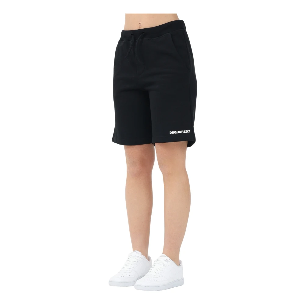 Dsquared2 Vrouw Zwart Dames, Korte Broeken, : Katoen, Medium