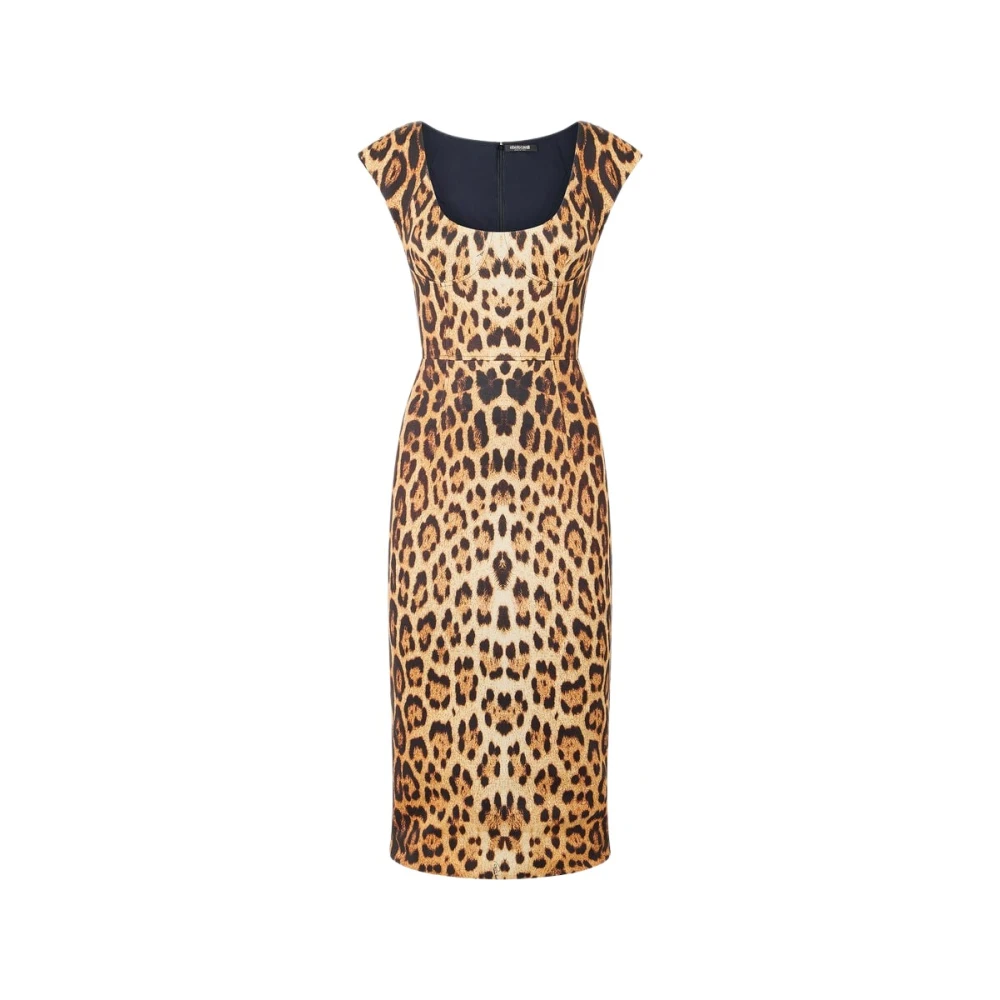 Roberto Cavalli Women's Brown Jaguar Skin Print Midi Dress - Midi Dresses - Xl - Dresses