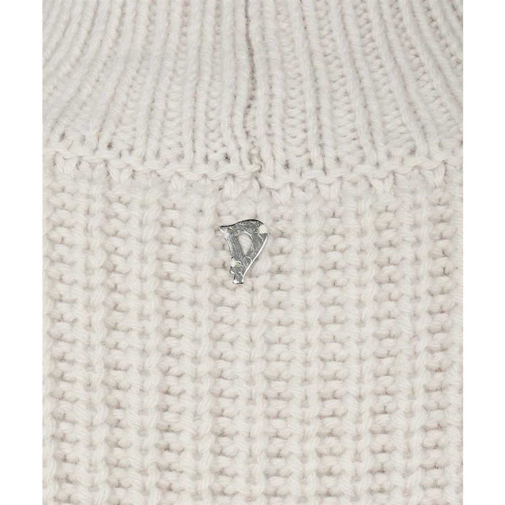 Dondup Gebreide Wol Kasjmier Trui White Dames