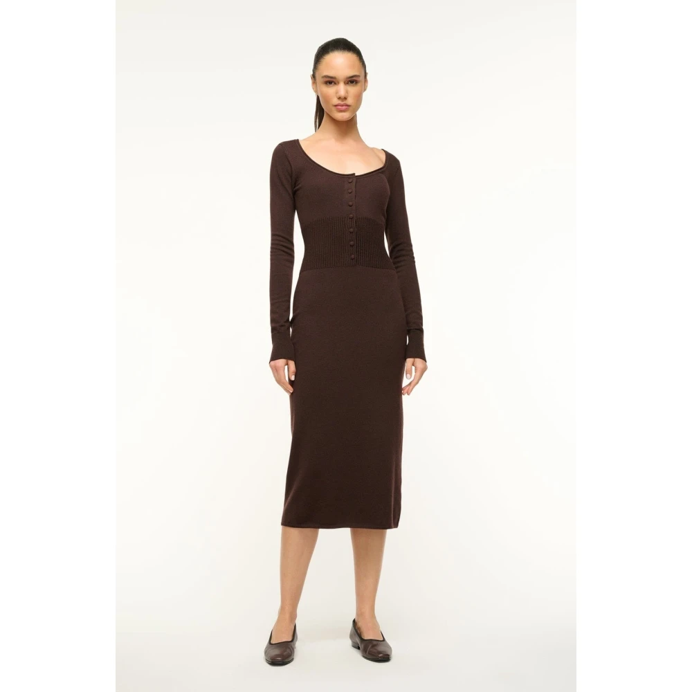 Staud Scoop Neck Sweater Jurk Brown Dames
