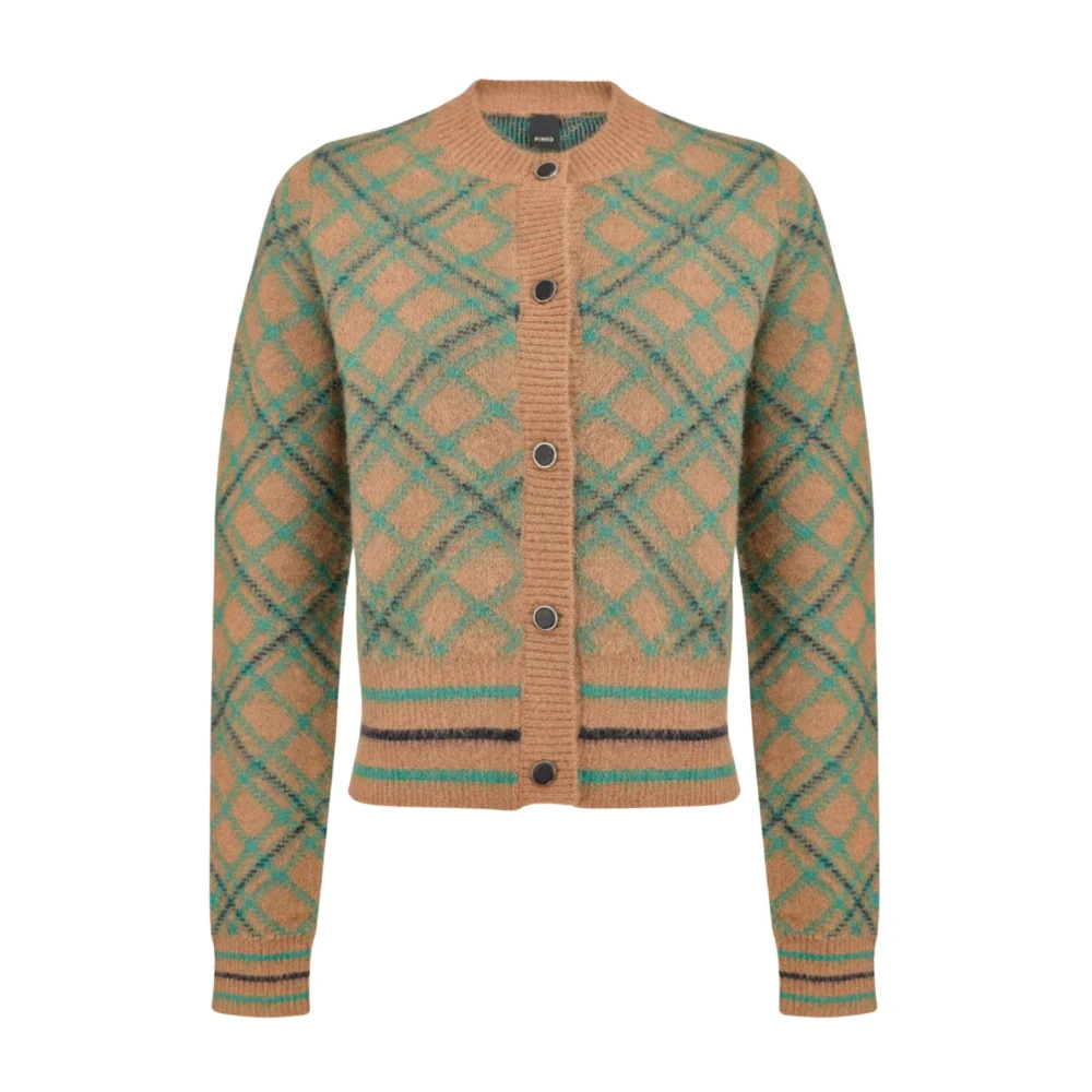 Pinko Jacquard Cardigan i Passito Stil Brown, Dam