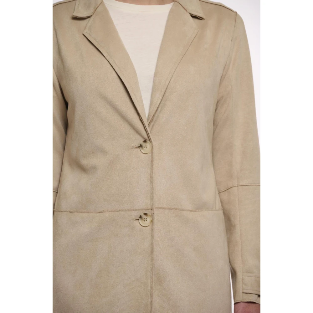 Rino&Pelle Faux Suede Desert Coat Beige Dames