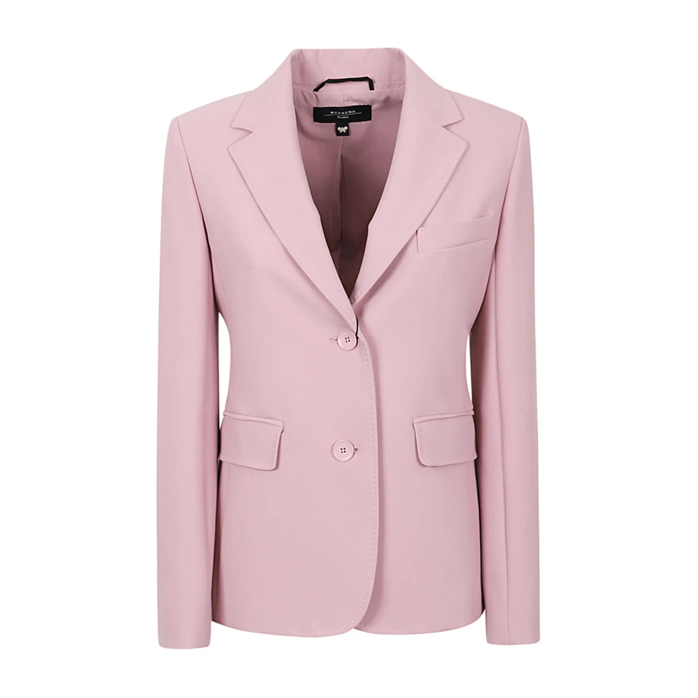 Max Mara Weekend Roze Viscose Blazer met Klassieke Revers Pink Dames