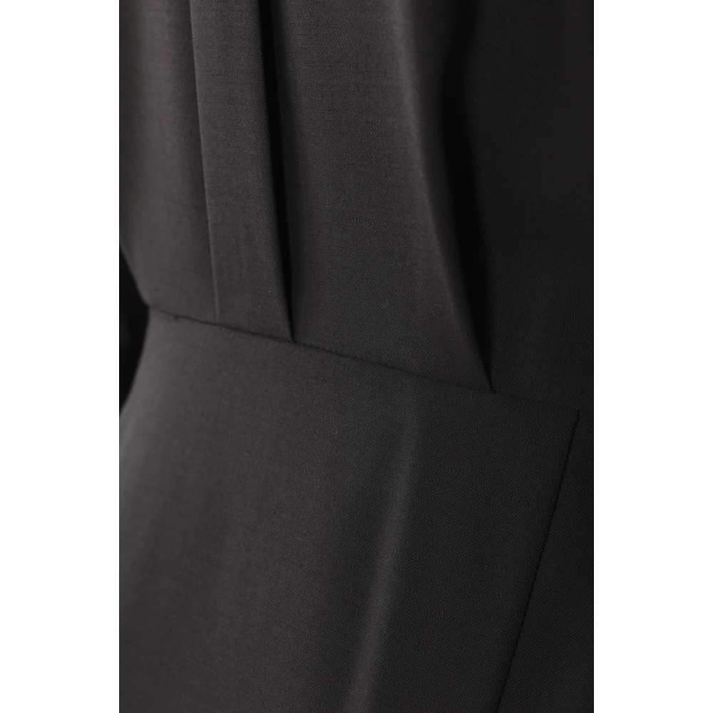 Crida Milano Zwarte Wikkel Midi Jurk Black Dames