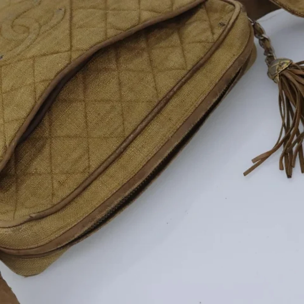 Chanel Vintage Pre-owned Canvas chanel-bags Beige Dames