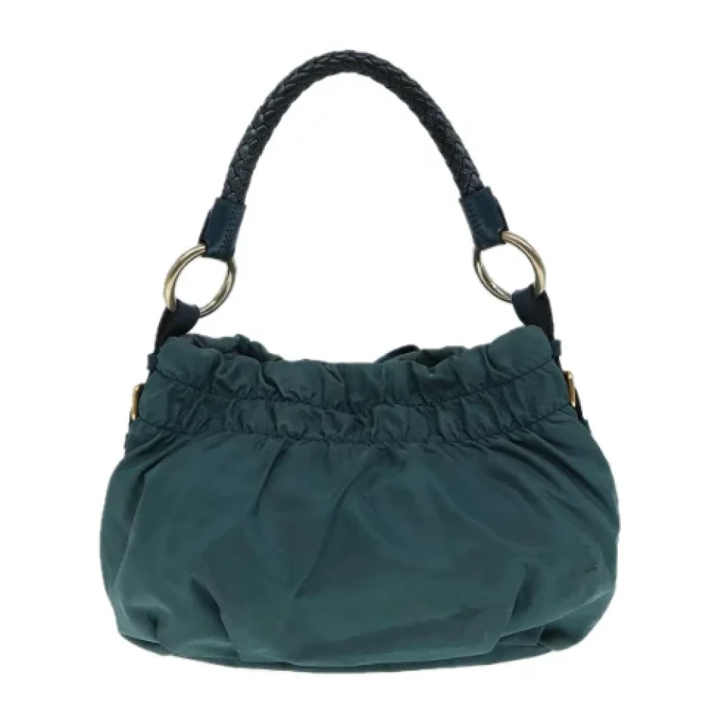Prada Vintage Pre-owned Nylon handbags Green Dames