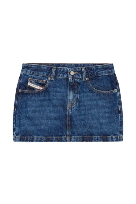 Blå Denim Kjol Whiskering Effekt