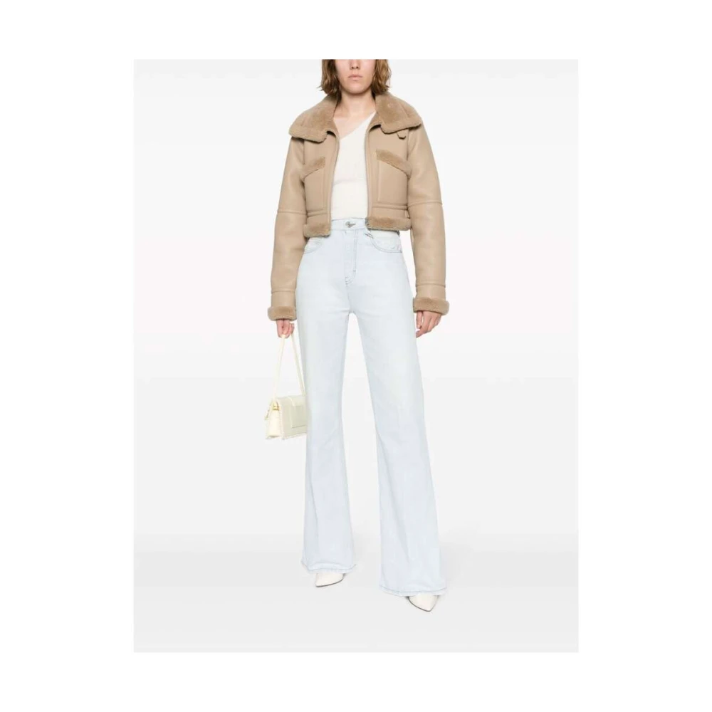Ami Paris Flared High Waist Jeans Blue Dames
