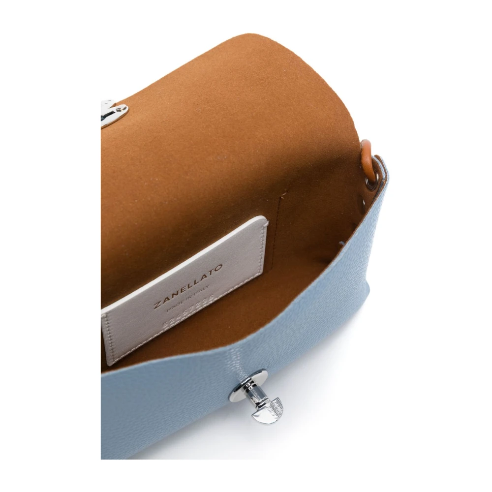 Zanellato Lichtblauwe Leren Clutch Tas Blue Dames