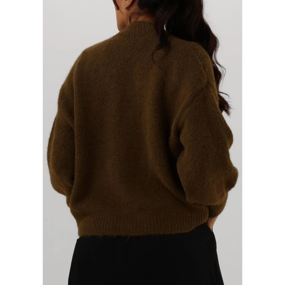 Summum Woman Groene Puff Mouw Vest Gezellig Gebreid Green Dames