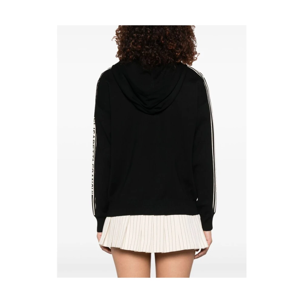 Elisabetta Franchi Zwarte hoodie met logomotief Black Dames