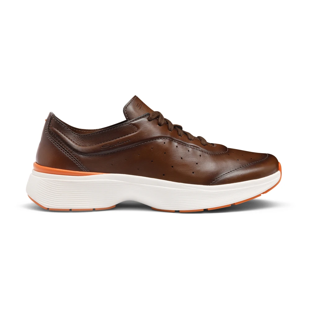 Santoni Heren leren sneaker Heren Schoenen Bruin
