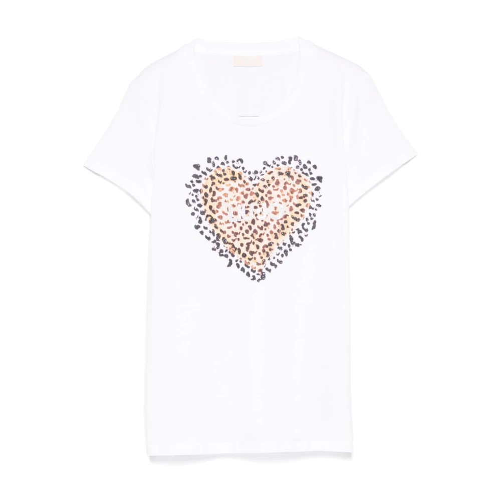 Liu Jo Hart Grafisch Wit T-shirt White Dames