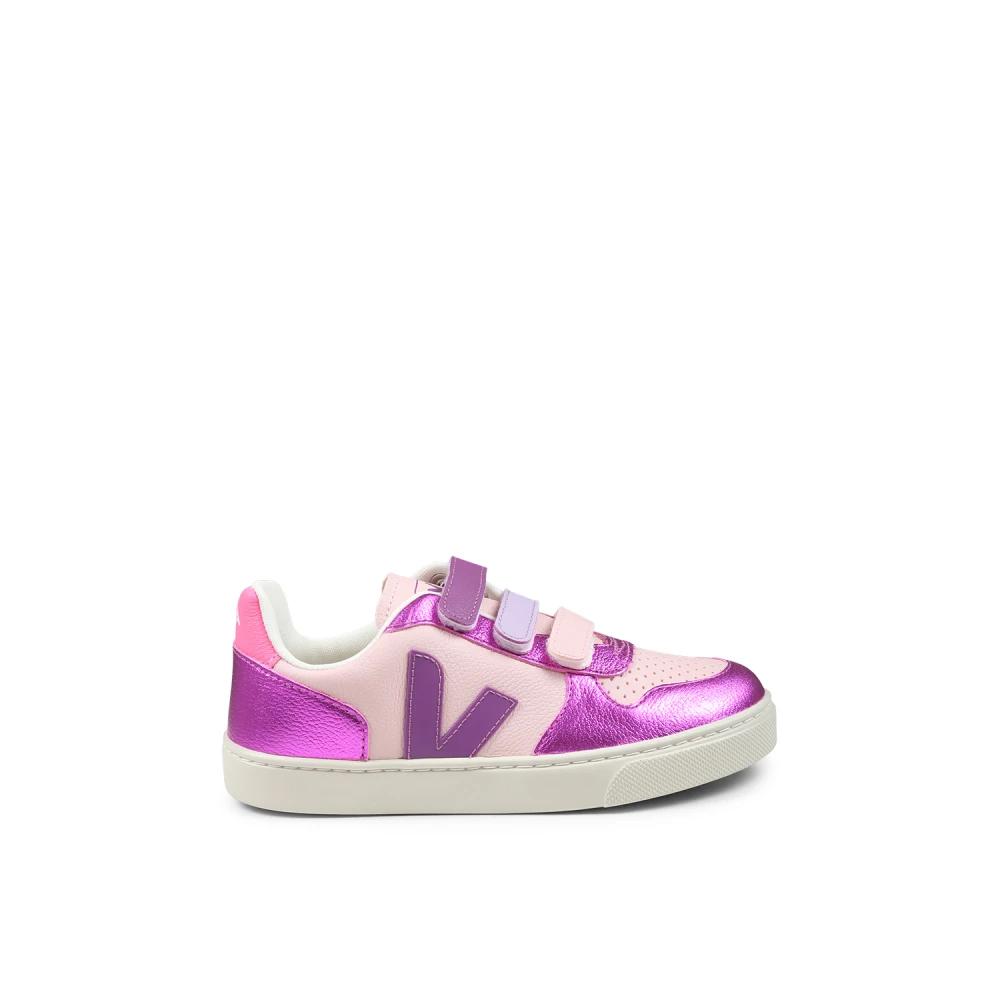 Veja Rosa Läder Sneakers med Multifärgade Remmar Pink, Unisex