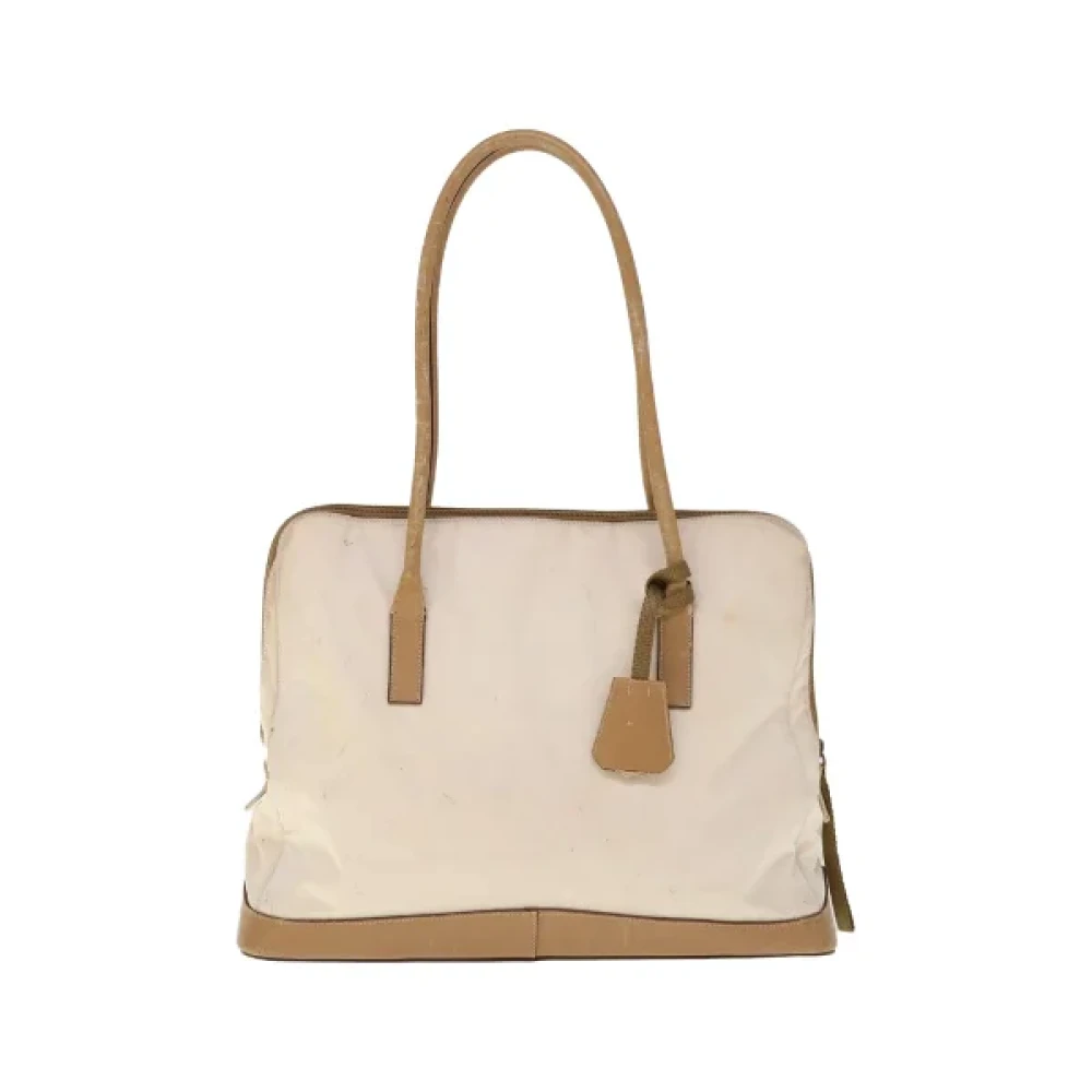 Prada Vintage Pre-owned Nylon prada-bags Beige Dames