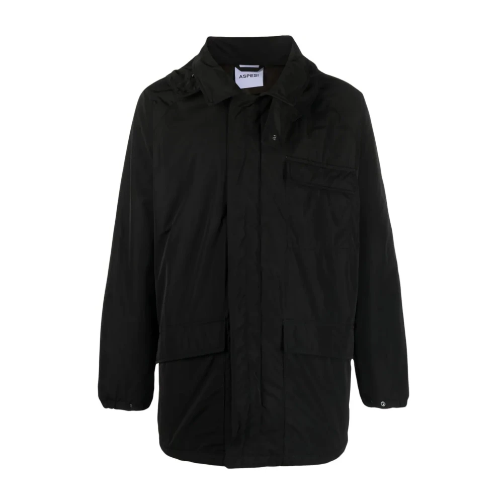 Aspesi Hooded Oversize Parka Black Heren