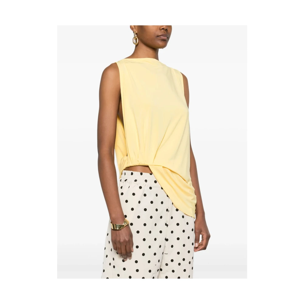 Jacquemus Zonsondergang Gele Twist Detail Top Yellow Dames