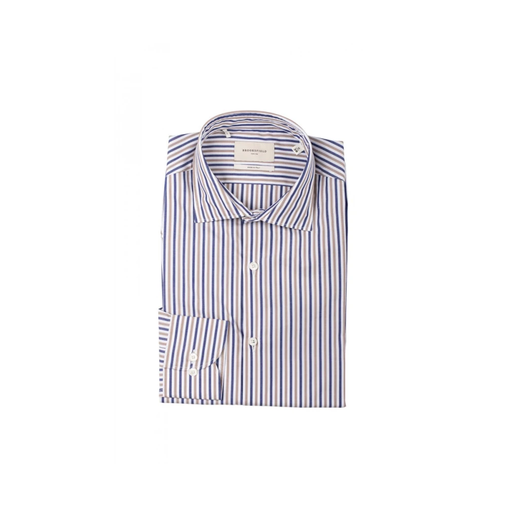 Brooksfield Herenoverhemd Klassieke Stijl Blue Heren