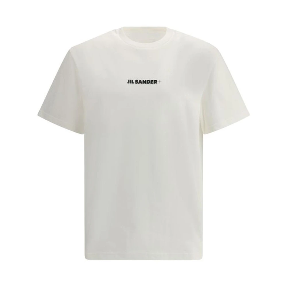 Jil Sander Iconisch Monogram Katoenen T-shirt Beige Heren