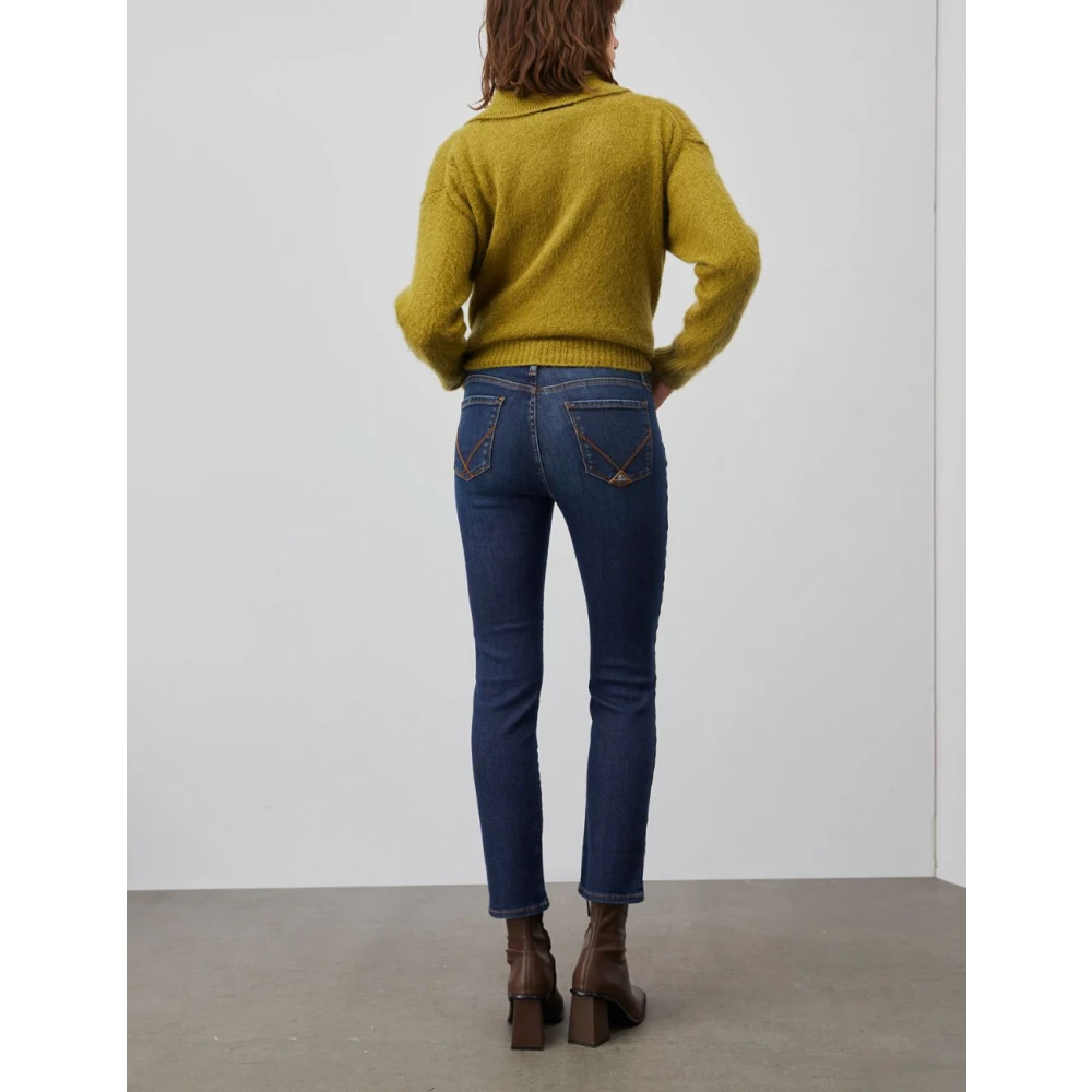 Roy Roger's Donkere Wassing Hoge Taille Slim Fit Jeans Blue Dames