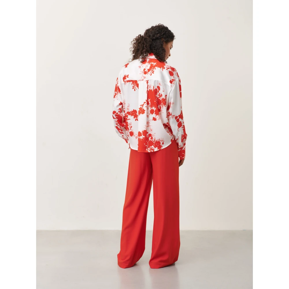 Jane Lushka Rode Wide-Leg Thea Broek Red Dames