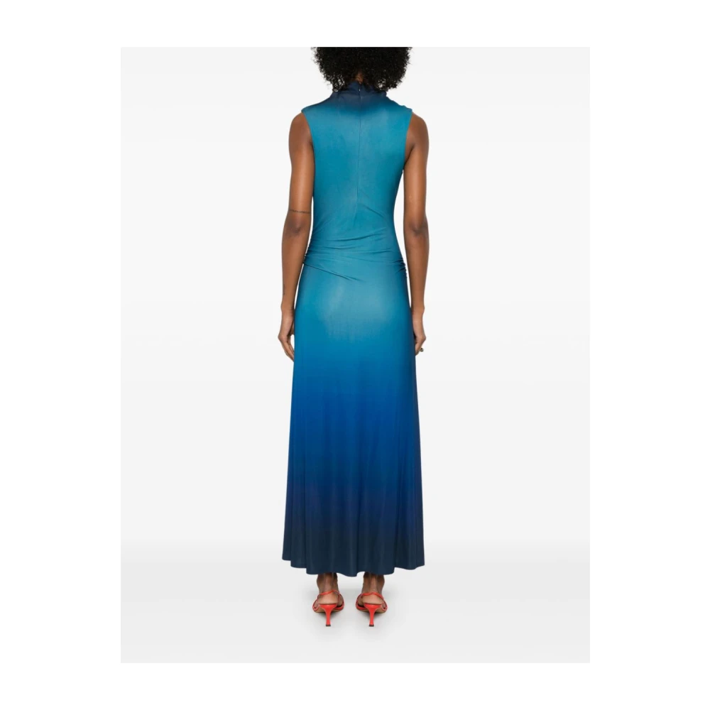 Simkhai Chromatisch Teal Ombre Mouwloze Midi Jurk Blue Dames